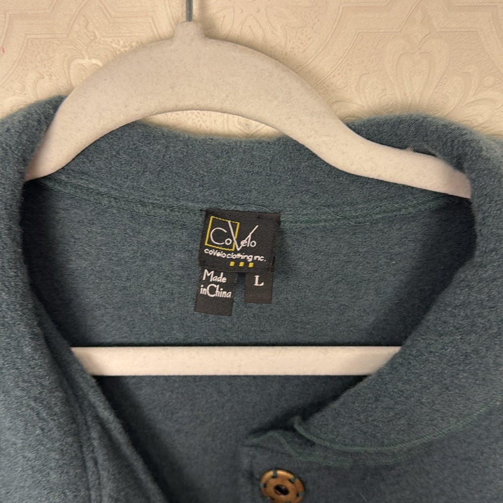 CoVelo Wool Coat Teal Longline Flutter Flower Ombré Artsy Art To‎ Wear Lagenlook - Picture 7 of 8